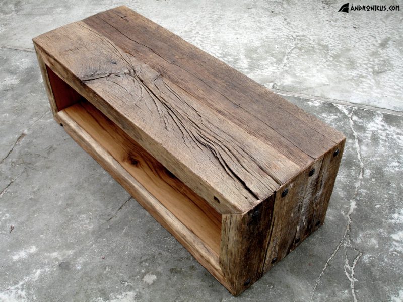 stolik kawowy szafka rtv stare drewno dębowe