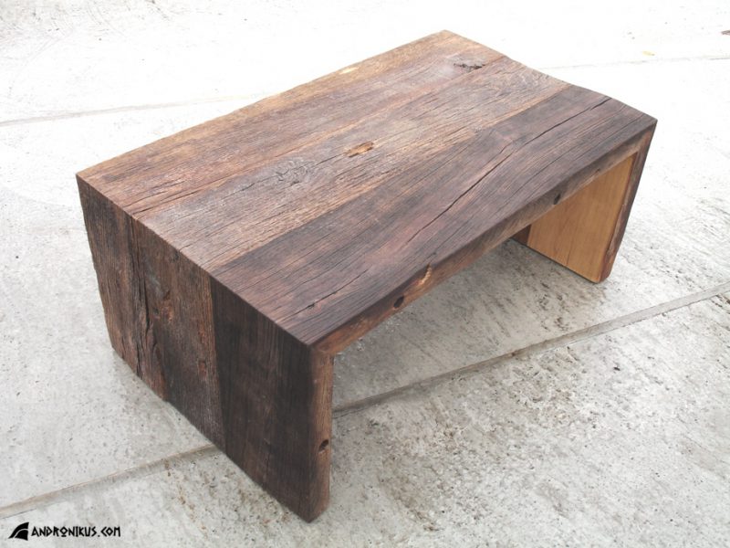 stolik kawowy stare drewno dębowe